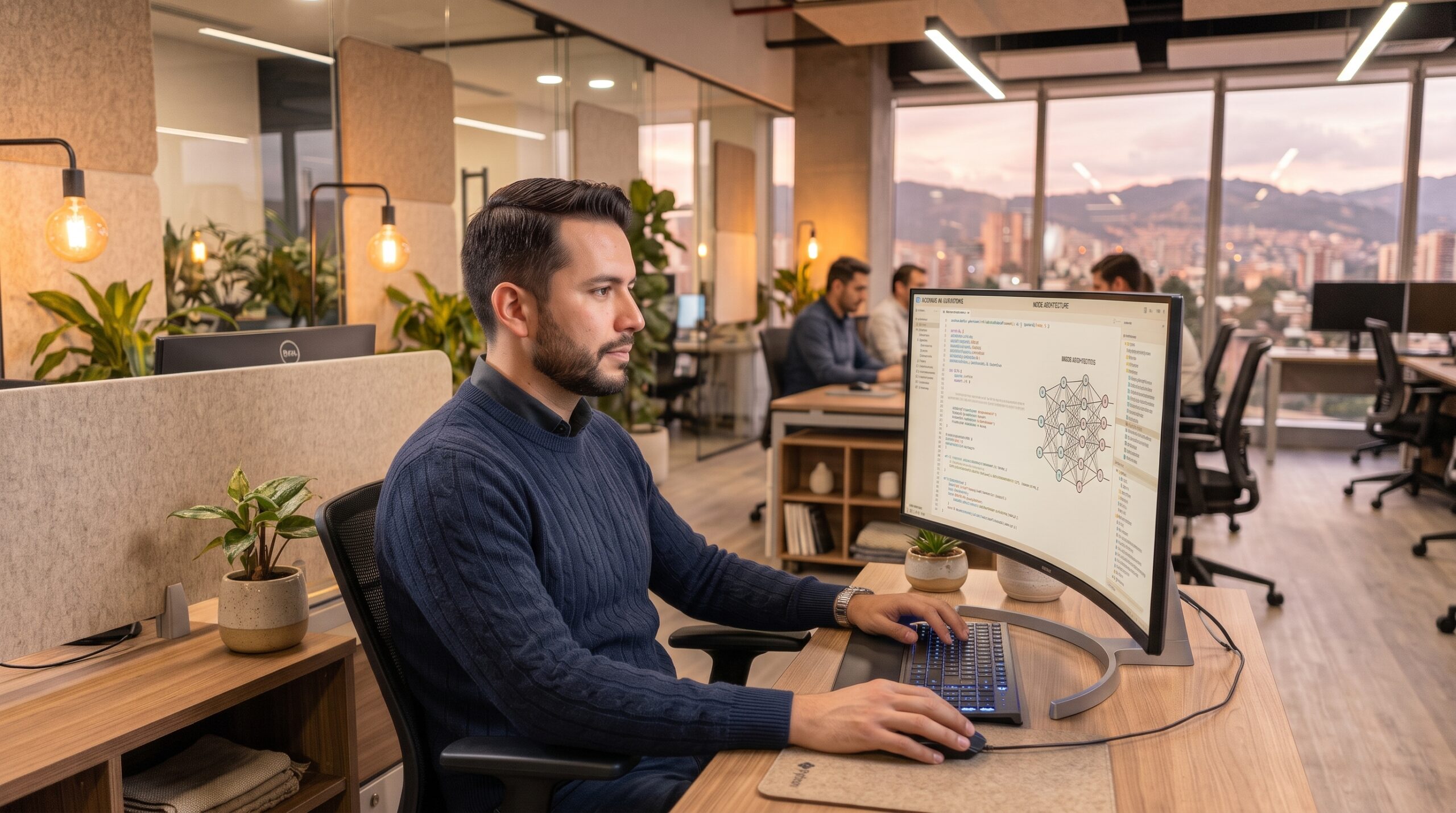 Analista trabaja frente a un monitor con datos